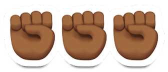 brown fist sticker icon