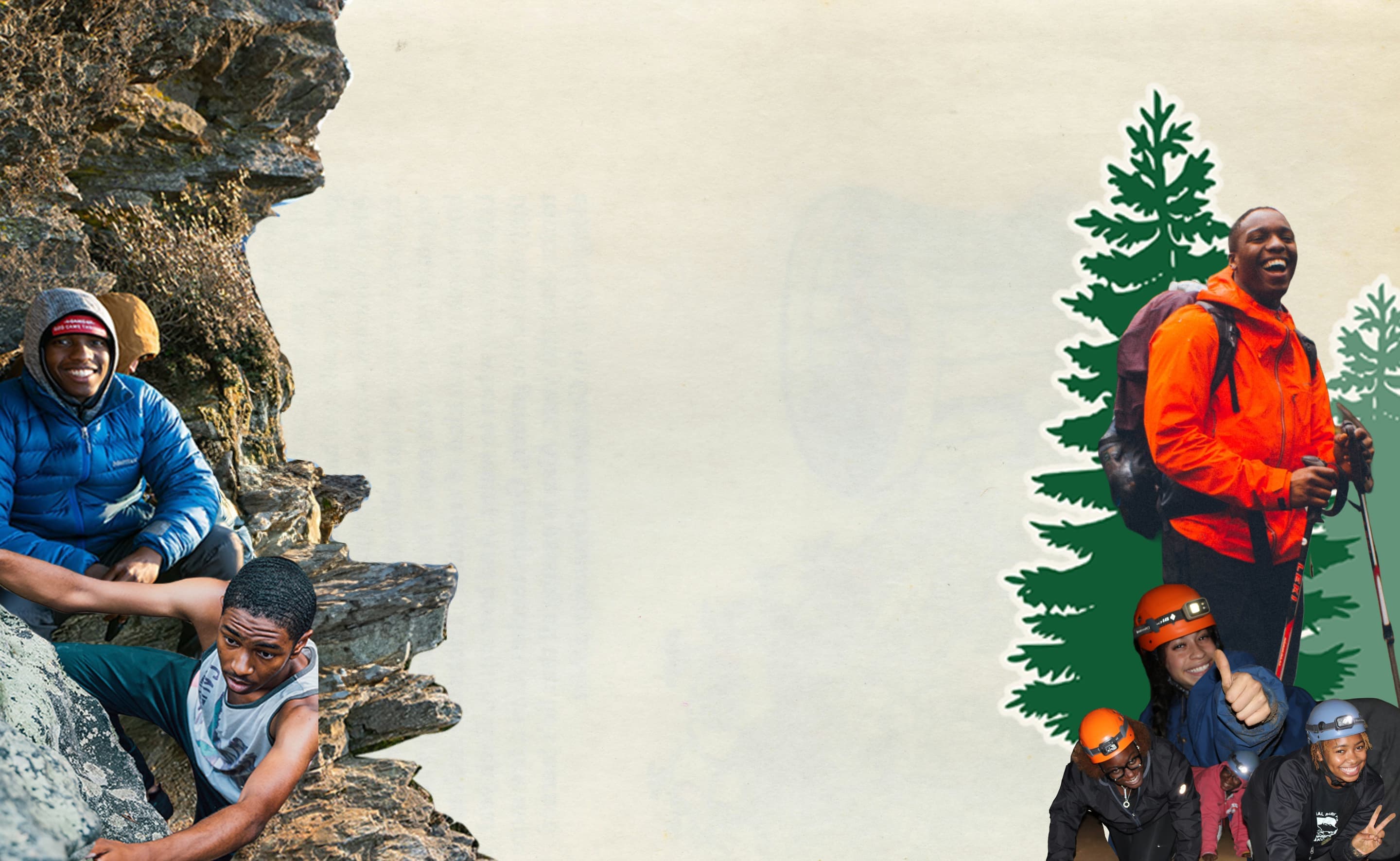 Scrapbook of black students hiking